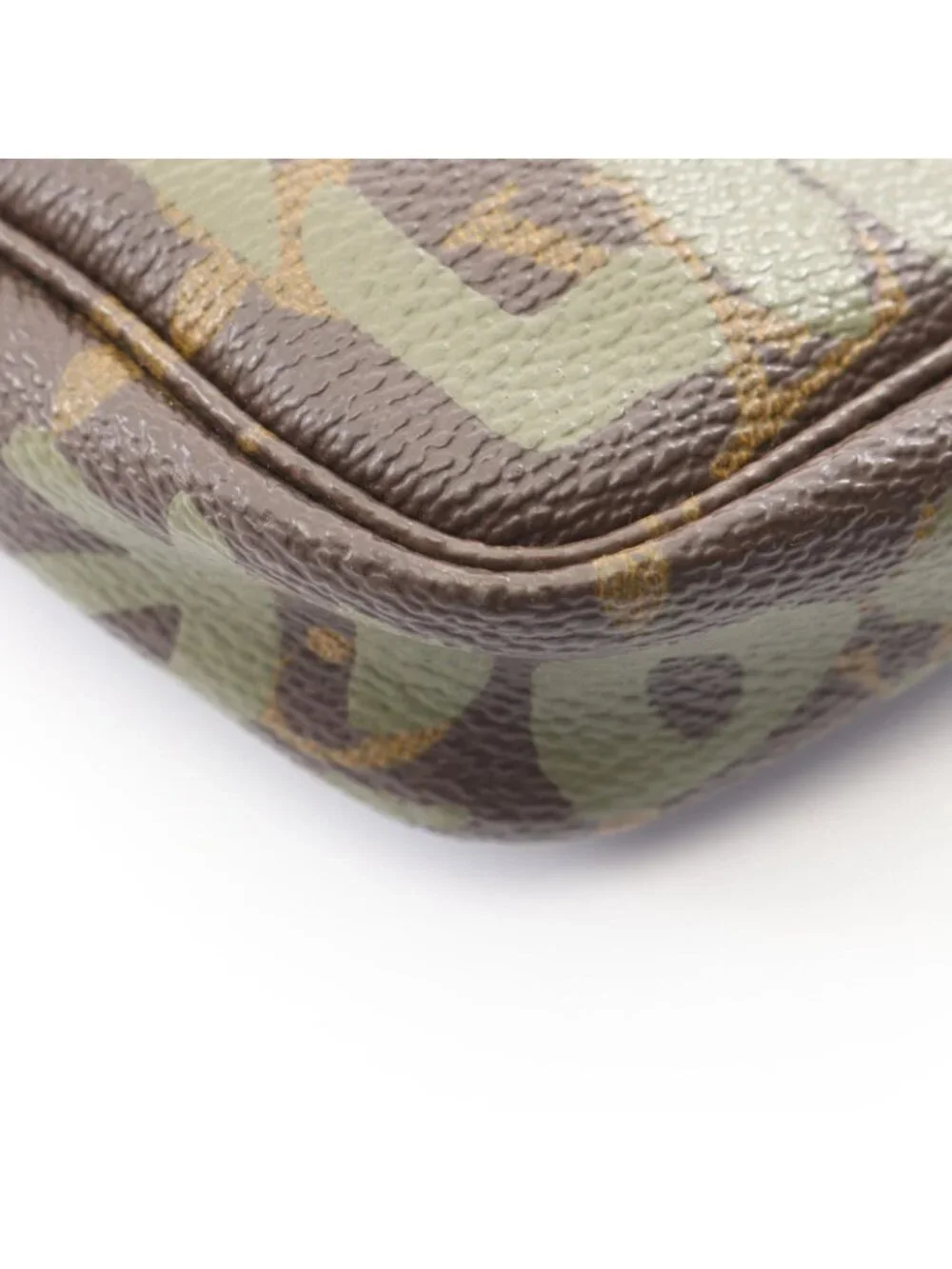 Louis Vuitton Handbag Pochette Khaki Canvas Leather